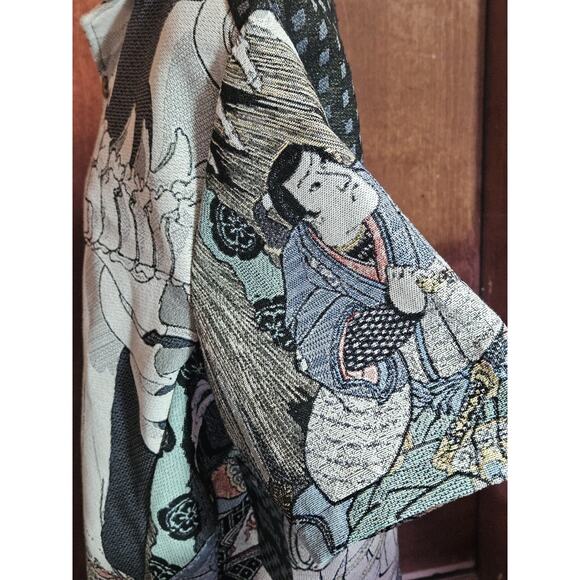 Rebel Vengeance LARGE All Over Print Japanese Samurai Skull Short Sleeve Jacket - Picture 7 of 14